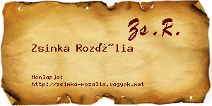 Zsinka Rozália névjegykártya